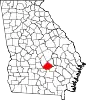 State map highlighting Telfair County