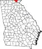 State map highlighting Towns County