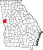 State map highlighting Troup County