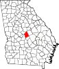 State map highlighting Twiggs County