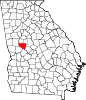 State map highlighting Upson County