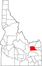 Map of Idaho highlighting Jefferson County