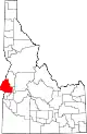 Map of Idaho highlighting Washington County