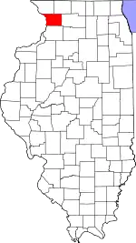 Map of Illinois highlighting Carroll County