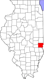 Map of Illinois highlighting Clark County