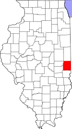 Map of Illinois highlighting Edgar County