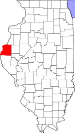 Map of Illinois highlighting Hancock County
