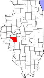 Map of Illinois highlighting Morgan County