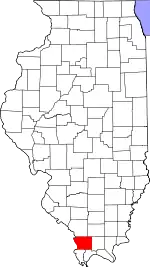 Map of Illinois highlighting Union County