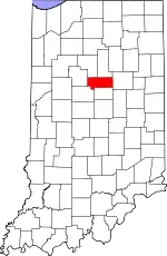 Map of Indiana highlighting Howard County