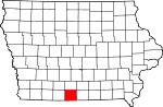 Map of Iowa highlighting Decatur County