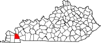 Map of Kentucky highlighting Marshall County