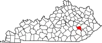 Map of Kentucky highlighting Owsley County