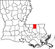 Map of Louisiana highlighting Saint Helena Parish