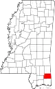 Map of Mississippi highlighting George County