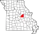 Map of Missouri highlighting Osage County