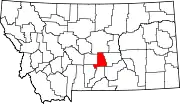 Map of Montana highlighting Golden Valley County