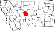 Map of Montana highlighting Judith Basin County