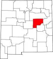 Map of New Mexico highlighting Guadalupe County