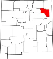Map of New Mexico highlighting Harding County