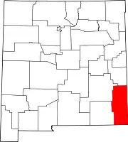 Map of New Mexico highlighting Lea County