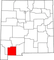Map of New Mexico highlighting Luna County