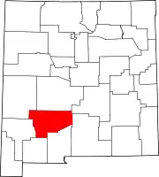 Map of New Mexico highlighting Sierra County