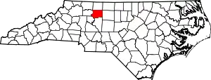 State map highlighting Forsyth County