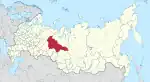 Map showing Yugra in Russia