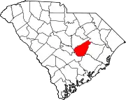 Map of South Carolina highlighting Clarendon County