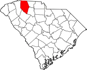 Map of South Carolina highlighting Spartanburg County