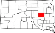 Map of South Dakota highlighting Beadle County