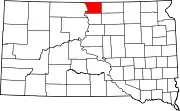 Map of South Dakota highlighting Campbell County