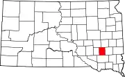 Map of South Dakota highlighting Hanson County