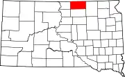 Map of South Dakota highlighting McPherson County