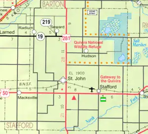 KDOT map of Stafford County (legend)