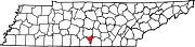 Map of Tennessee highlighting Moore County