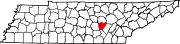 Map of Tennessee highlighting Van Buren County