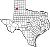 Map of Texas highlighting Castro County