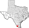 Map of Texas highlighting Starr County