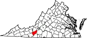 Map of Virginia highlighting Floyd County