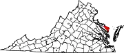 State map highlighting Northumberland County
