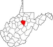 Map of West Virginia highlighting Lewis County