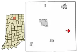 Location of Bourbon in Marshall County, Indiana.