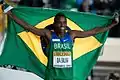 Mauro Vinícius da Silva celebrating his win after long jump.