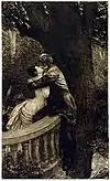 Kiss in the Park, from the series A Love, Opus X, no. 4 (1887), etching and engraving, 45.4 x 27.4&nbsp;cm