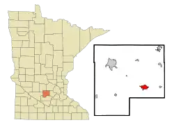 Location in McLeod County and the state of Minnesota
