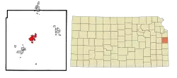 Location within Miami County and Kansas