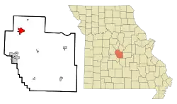 Location in Miller County and the state of Missouri