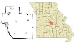 Location in Miller County and the state of Missouri